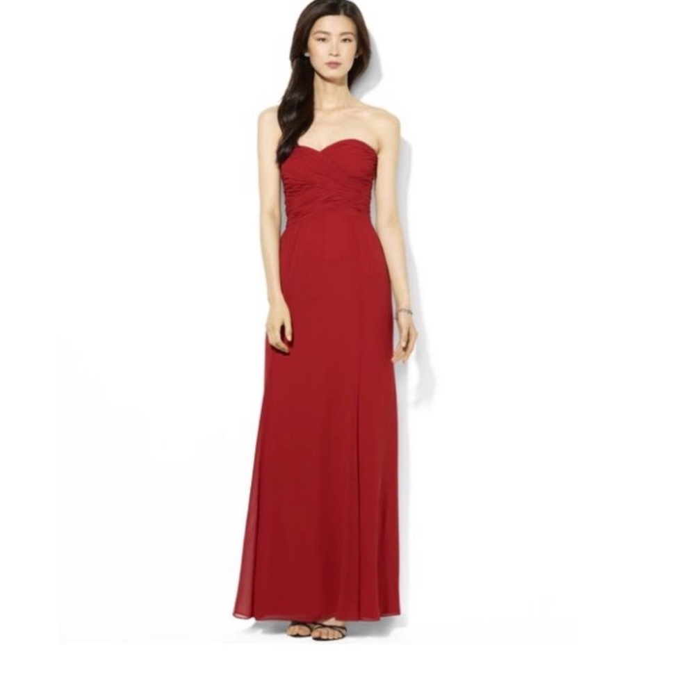 Ralph Lauren Red Strapless Dress